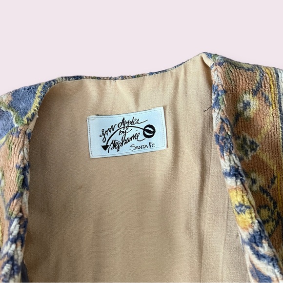 Love Apples by Stephanie Vintage 90s Tapestry Trend Vest Classic Western - Picture 6 of 6